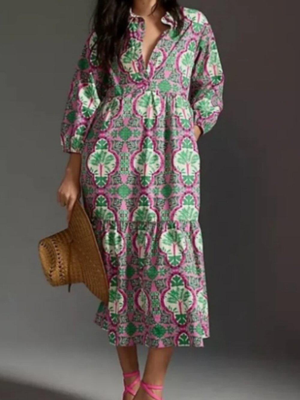 Anthropologie Mauve Bettina Tiered Maxi Dress Sz XL MSRP $148